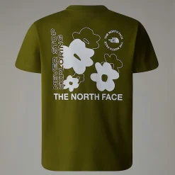 Outlet The North Face T-shirt Décontracté Flower Graphic Pour Fille Forest Olive