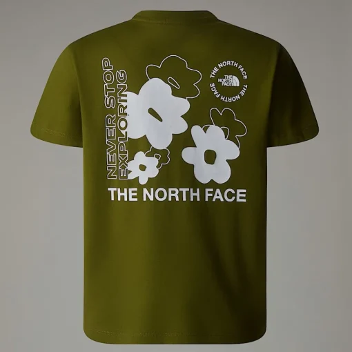 Outlet The North Face T-shirt Décontracté Flower Graphic Pour Fille Forest Olive