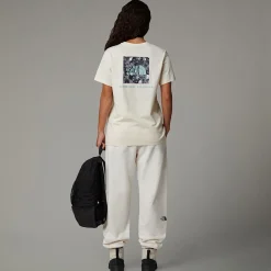Hot The North Face T-shirt Décontracté Redbox Graphic Pour Femme White Dune-TNF Black Liquid Print
