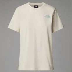 Hot The North Face T-shirt Décontracté Redbox Graphic Pour Femme White Dune-TNF Black Liquid Print