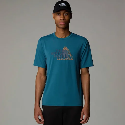 Discount The North Face T-shirt Foundation Mountain Pour Homme MALLARD BLUE