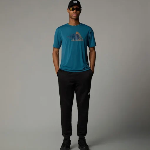 Discount The North Face T-shirt Foundation Mountain Pour Homme MALLARD BLUE