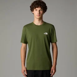 Clearance The North Face T-shirt Germany Redbox Pour Homme Terrarium Green - Bombay Orange - White Dune