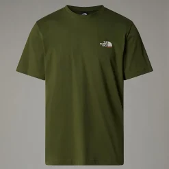 Clearance The North Face T-shirt Germany Redbox Pour Homme Terrarium Green - Bombay Orange - White Dune