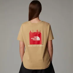 Cheap The North Face T-shirt Germany Redbox Pour Femme Khaki Stone - TNF Red - White Dune