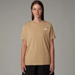 Cheap The North Face T-shirt Germany Redbox Pour Femme Khaki Stone - TNF Red - White Dune