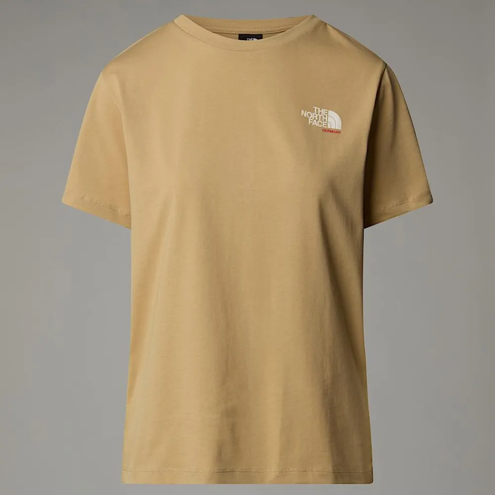 Cheap The North Face T-shirt Germany Redbox Pour Femme Khaki Stone - TNF Red - White Dune