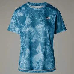 Clearance The North Face T-shirt Imprimé Flex Pour Femme Mallard Blue Micro Halfdome Print