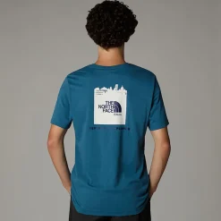 Best The North Face T-shirt Italy Redbox Pour Homme Mallard Blue - White Dune - Eagle Blue