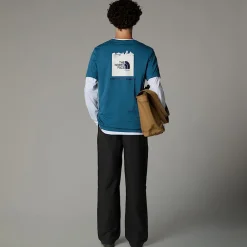 Best The North Face T-shirt Italy Redbox Pour Homme Mallard Blue - White Dune - Eagle Blue
