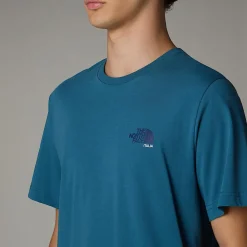 Best The North Face T-shirt Italy Redbox Pour Homme Mallard Blue - White Dune - Eagle Blue