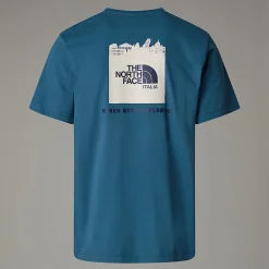Best The North Face T-shirt Italy Redbox Pour Homme Mallard Blue - White Dune - Eagle Blue