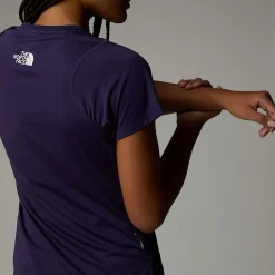 New The North Face T-shirt Lightbright Pour Femme Eternal Purple