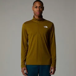 Discount The North Face T-shirt Manches Longues à Col Zippé 24/7 Pour Homme Moss Green