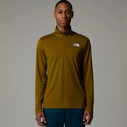 Discount The North Face T-shirt Manches Longues à Col Zippé 24/7 Pour Homme Moss Green