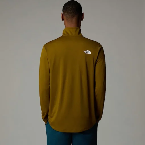 Discount The North Face T-shirt Manches Longues à Col Zippé 24/7 Pour Homme Moss Green
