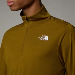 Discount The North Face T-shirt Manches Longues à Col Zippé 24/7 Pour Homme Moss Green
