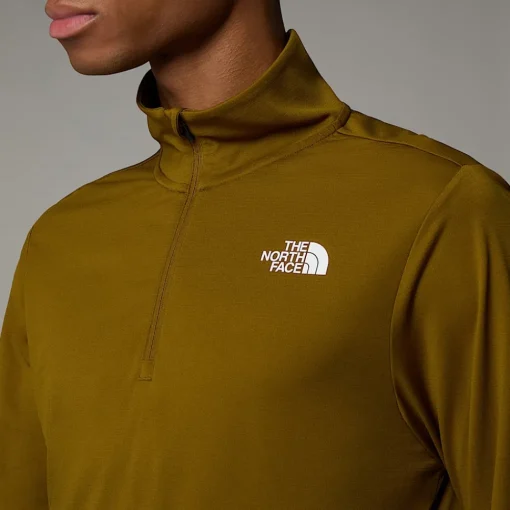 Discount The North Face T-shirt Manches Longues à Col Zippé 24/7 Pour Homme Moss Green