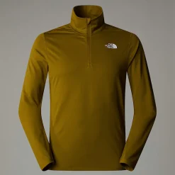Discount The North Face T-shirt Manches Longues à Col Zippé 24/7 Pour Homme Moss Green