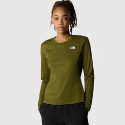 New The North Face T-shirt Manches Longues Repliable LIGHTRANGE™ Pour Femme Forest Olive