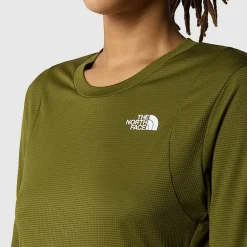 New The North Face T-shirt Manches Longues Repliable LIGHTRANGE™ Pour Femme Forest Olive