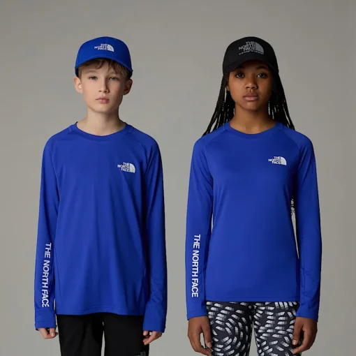 Best Sale The North Face T-shirt Never Stop Manches Longues Pour Enfant TNF Blue