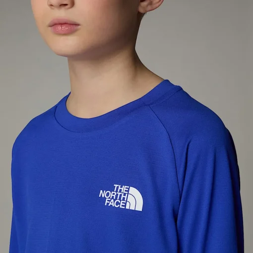 Best Sale The North Face T-shirt Never Stop Manches Longues Pour Enfant TNF Blue