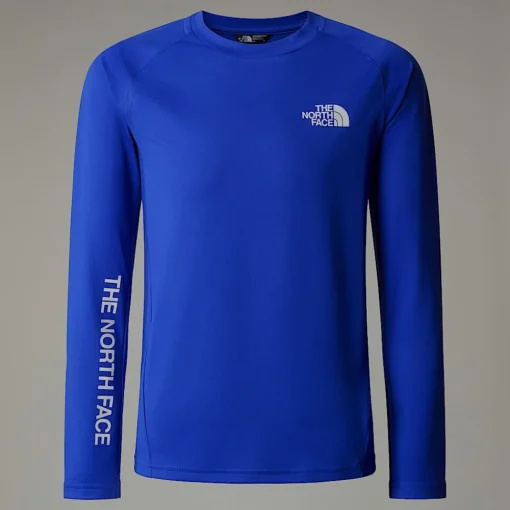 Best Sale The North Face T-shirt Never Stop Manches Longues Pour Enfant TNF Blue