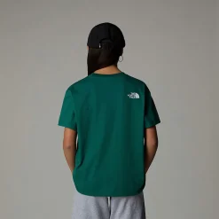 New The North Face T-shirt Oversize Varsity Graphic Pour Enfant Evergreen