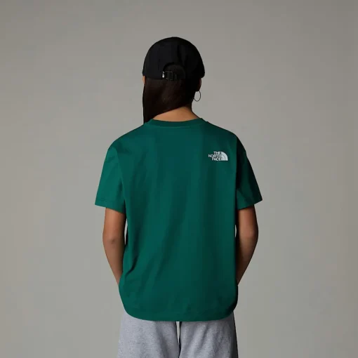 New The North Face T-shirt Oversize Varsity Graphic Pour Enfant Evergreen