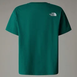 New The North Face T-shirt Oversize Varsity Graphic Pour Enfant Evergreen