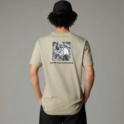 Shop The North Face T-shirt Redbox Graphic Pour Homme Clay Grey-TNF Black 3D Summit Mesh Print