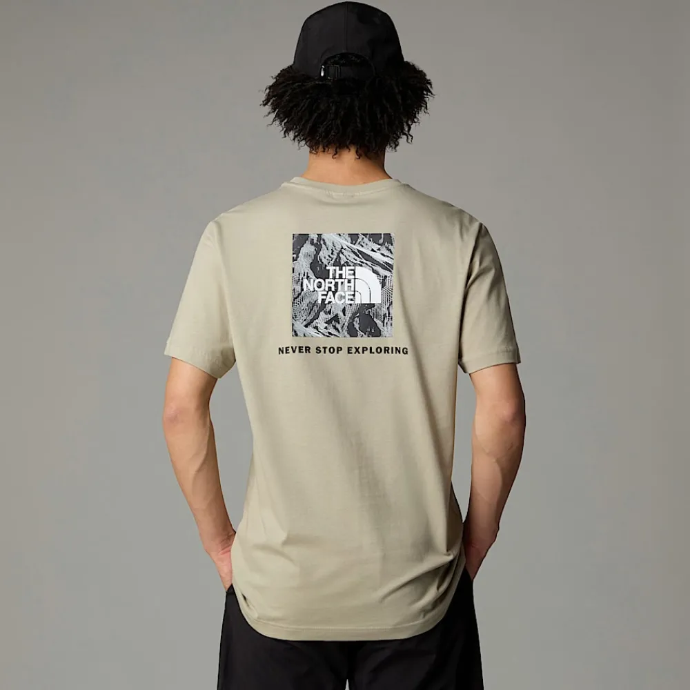 Shop The North Face T-shirt Redbox Graphic Pour Homme Clay Grey-TNF Black 3D Summit Mesh Print
