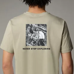 Shop The North Face T-shirt Redbox Graphic Pour Homme Clay Grey-TNF Black 3D Summit Mesh Print