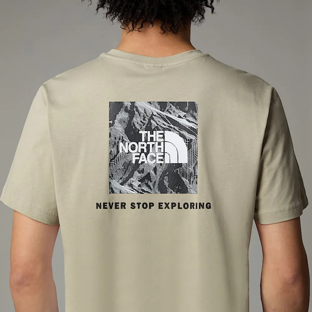 Shop The North Face T-shirt Redbox Graphic Pour Homme Clay Grey-TNF Black 3D Summit Mesh Print