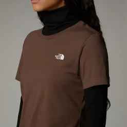 Cheap The North Face T-shirt Simple Dome Pour Femme Smokey Brown