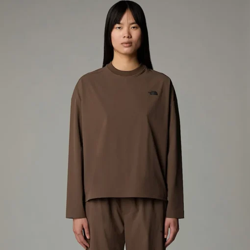Online The North Face T-shirt Tissé à Manches Longues Pour Femme Smokey Brown