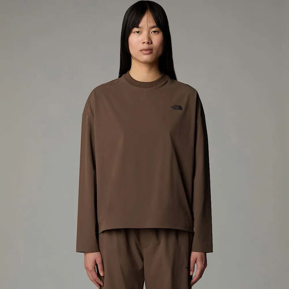 Online The North Face T-shirt Tissé à Manches Longues Pour Femme Smokey Brown