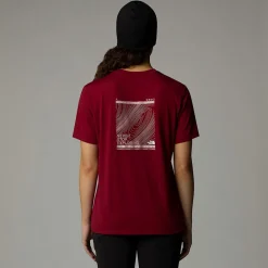 Cheap The North Face T-shirt Topographic Foundation Pour Femme Beetroot