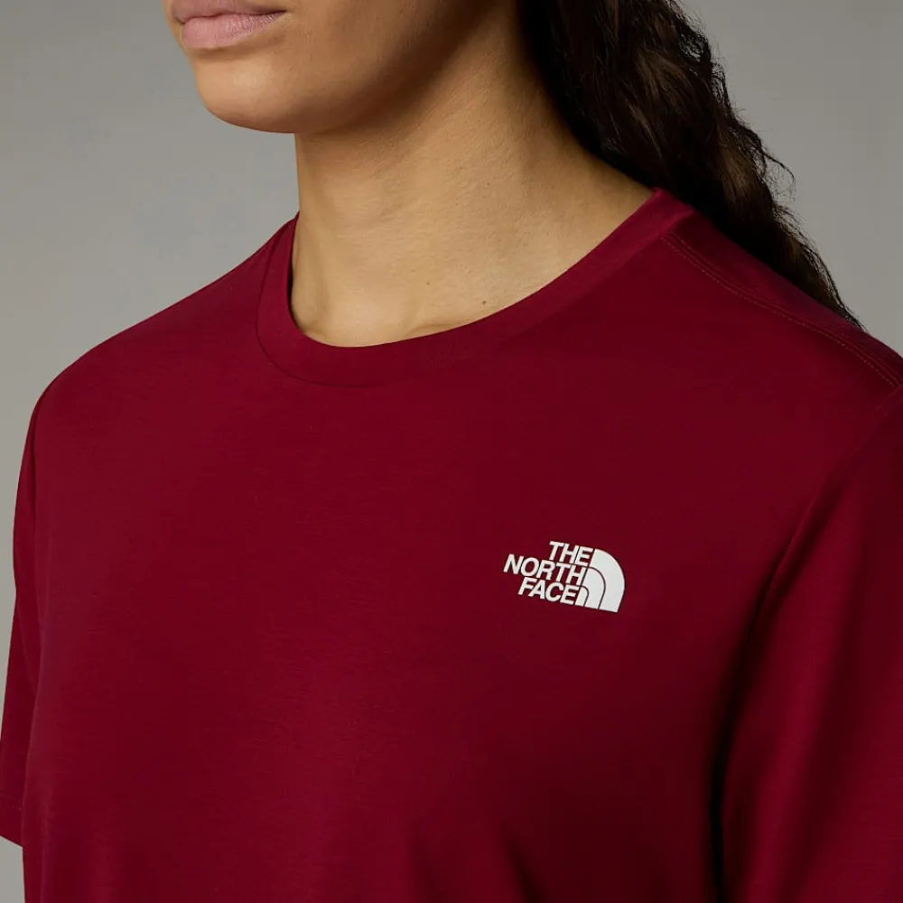 Cheap The North Face T-shirt Topographic Foundation Pour Femme Beetroot