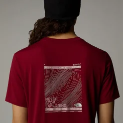 Cheap The North Face T-shirt Topographic Foundation Pour Femme Beetroot