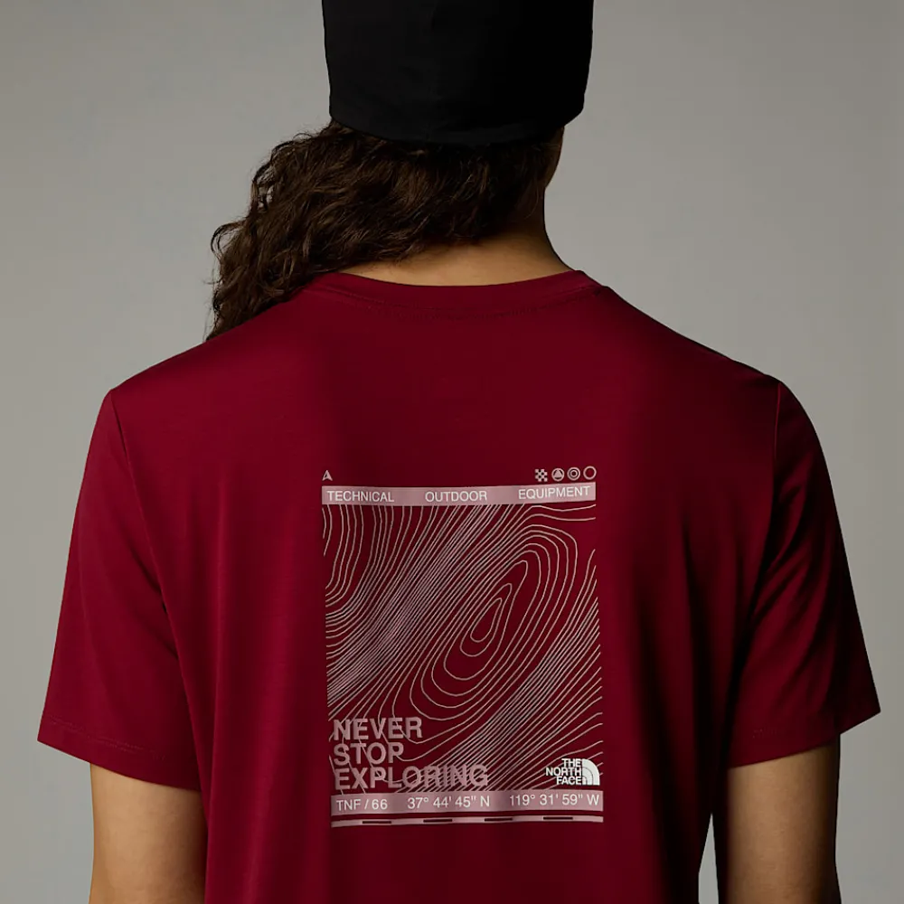 Cheap The North Face T-shirt Topographic Foundation Pour Femme Beetroot