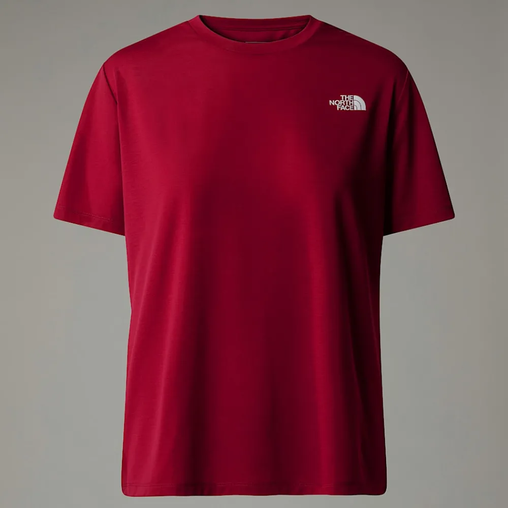 Cheap The North Face T-shirt Topographic Foundation Pour Femme Beetroot