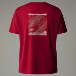 Cheap The North Face T-shirt Topographic Foundation Pour Femme Beetroot