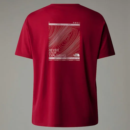 Cheap The North Face T-shirt Topographic Foundation Pour Femme Beetroot