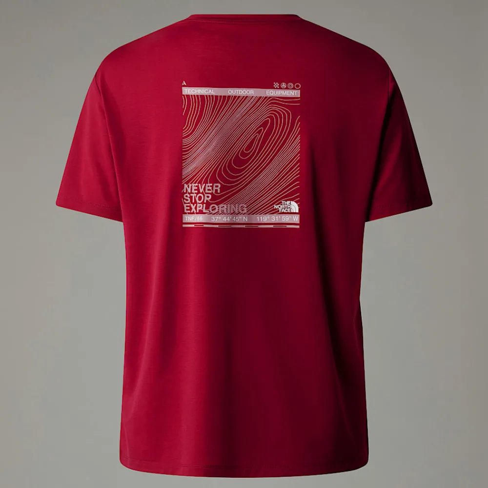 Cheap The North Face T-shirt Topographic Foundation Pour Femme Beetroot