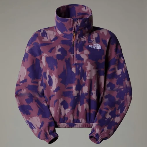 Cheap The North Face Veste à Col Zippé Imprimée Mountain Athletics Pour Femme Midnight Mauve Painted Mountains Print