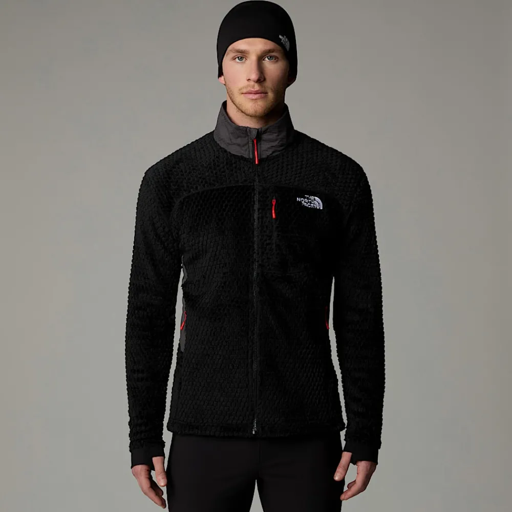 Shop The North Face Veste Alpedge Polartec® High Loft™ Pour Homme TNF Black-Anthracite Grey-High Risk Red