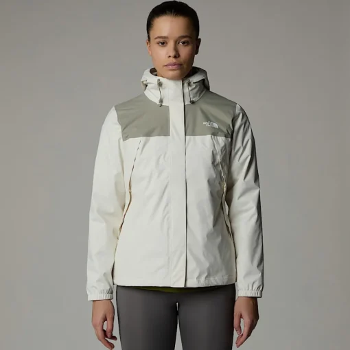 New The North Face Veste Antora Pour Femme White Dune-Clay Grey