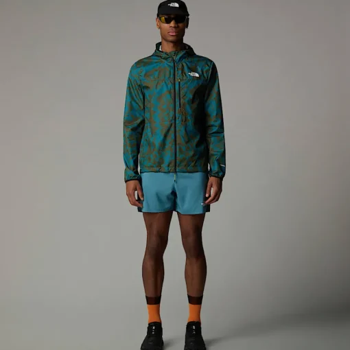 Best The North Face Veste Coupe-vent Higher Run Pour Homme Algae Blue Mountain Traverse Print